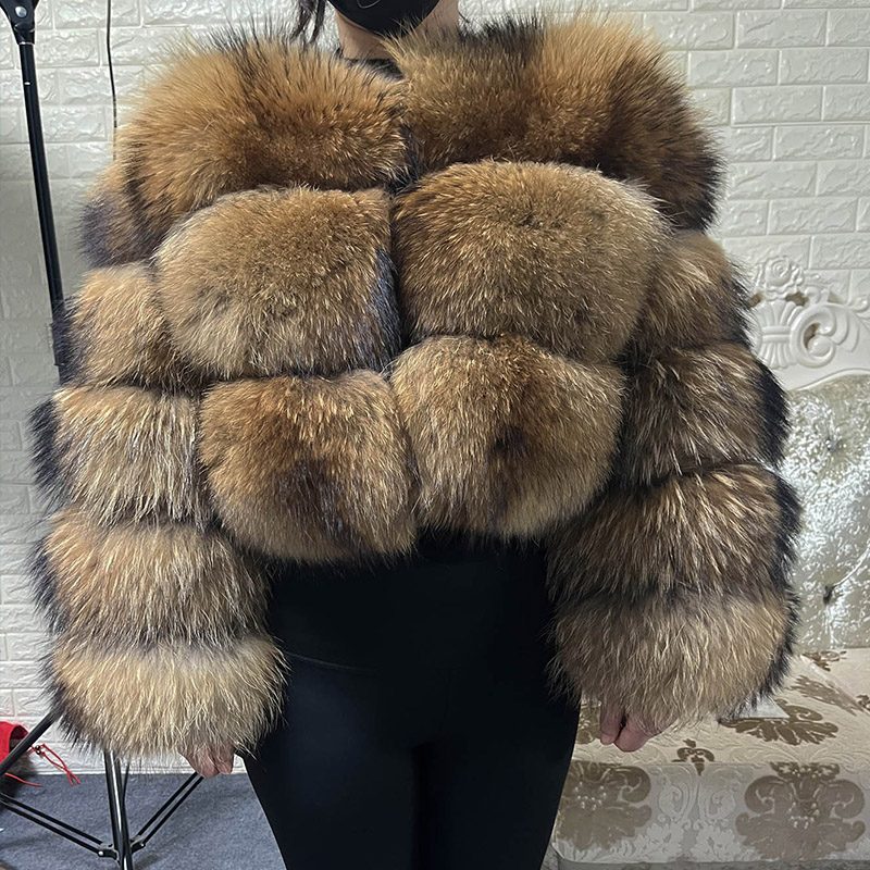 Winter Clothing Deals - Grande taille hauts fourrure marron Maomaokong