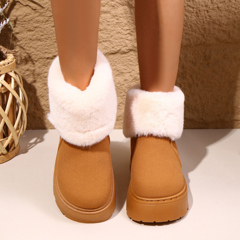 Snow Boot Fur Lined - Bottes courtes chaudes à semelles épaisses
