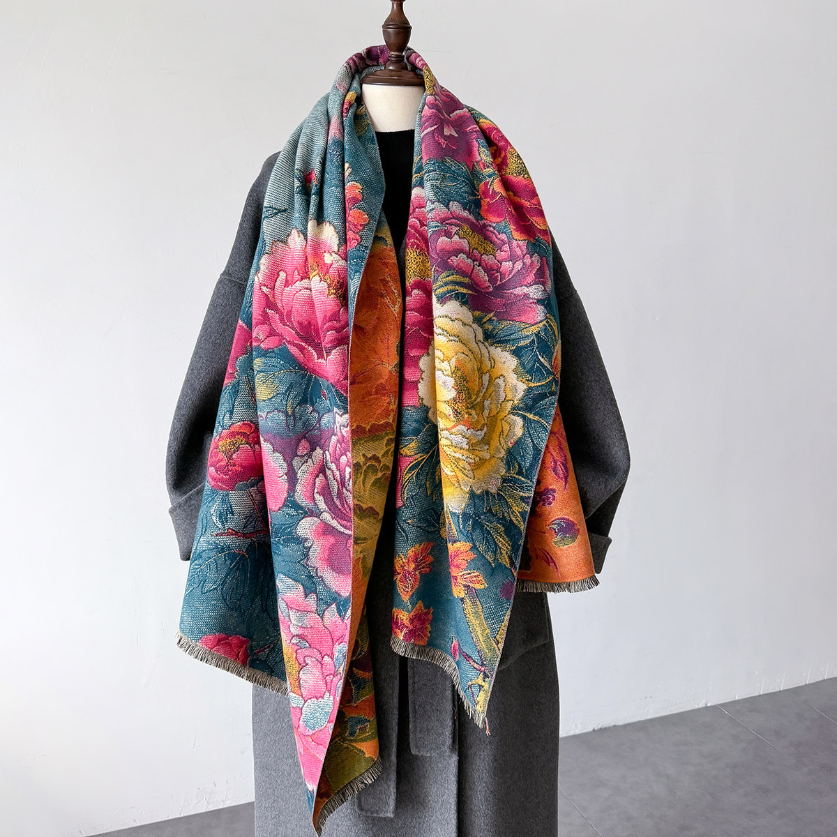 Cashmere Scarf Wrap - Écharpe chaude en cachemire pour femme,