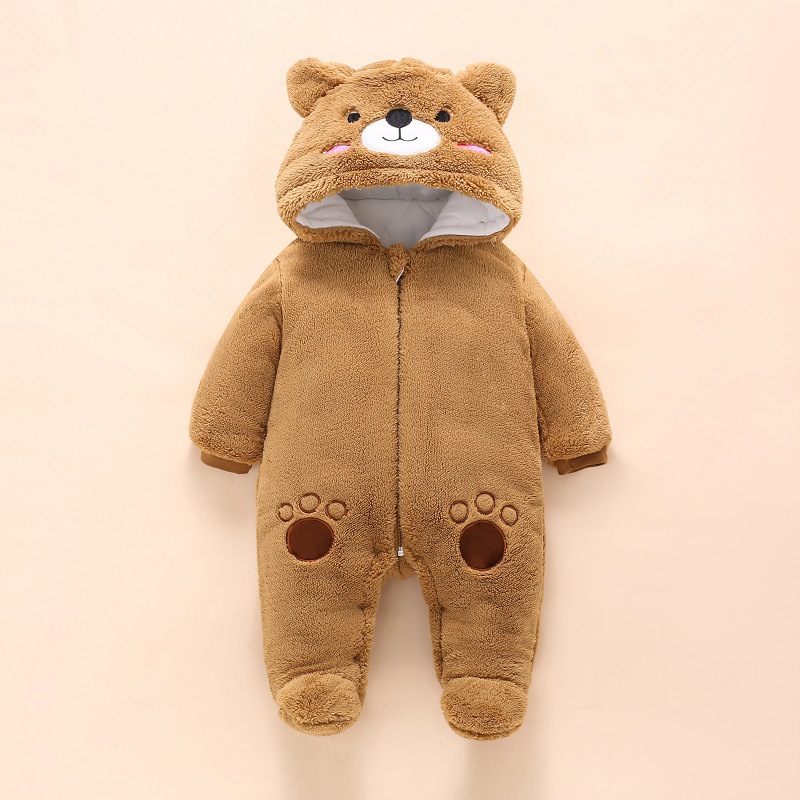 Winter Clothing For 1 Year Old Girl - Barboteuse ours en coton à capuche