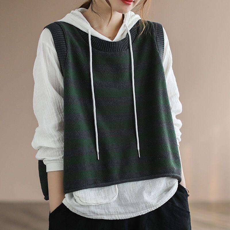 Winter Clothing Trends 2025 Women'S - Gilets en tricot pour femmes rayé