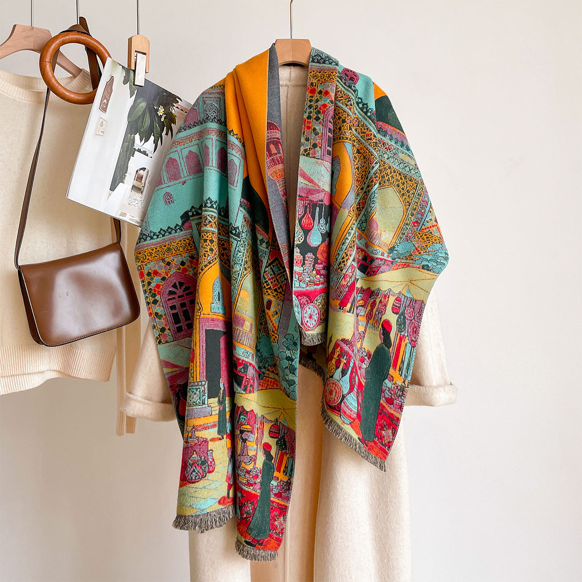 Cashmere Scarf Wrap - Écharpe en imitation cachemire pour femme,
