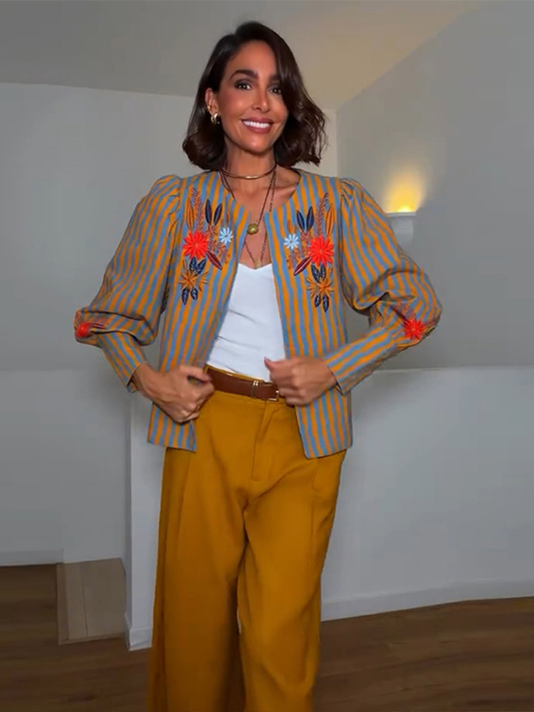 Winter Clothing - Nouvelle Veste Décontractée à Rayures et