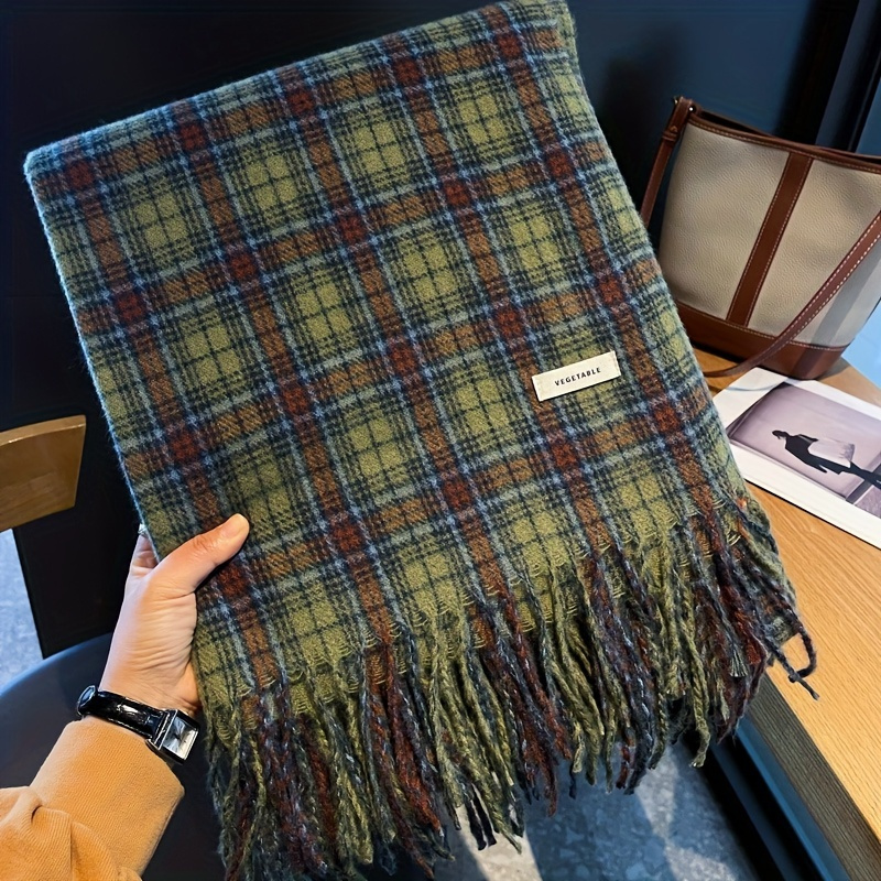 Vintage vert Plaid gland échar - Cashmere Scarf Wrap avis et prix