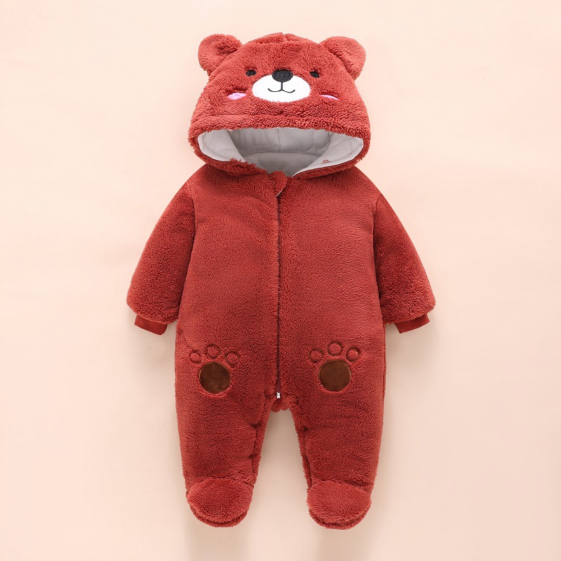 Barboteuse ours en coton à cap - Winter Clothing For 1 Year Old Girl avis et prix