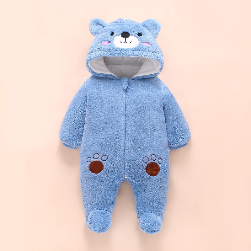 Barboteuse ours en coton à cap - Winter Clothing For 1 Year Old Girl avis et prix