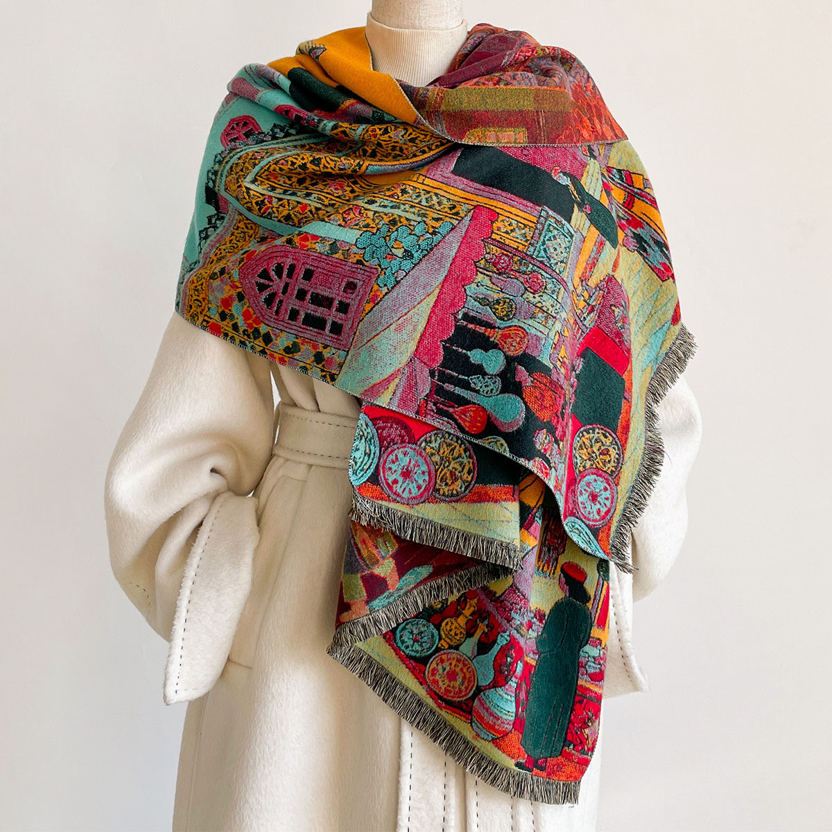 Écharpe en imitation cachemire - Cashmere Scarf Wrap avis et prix